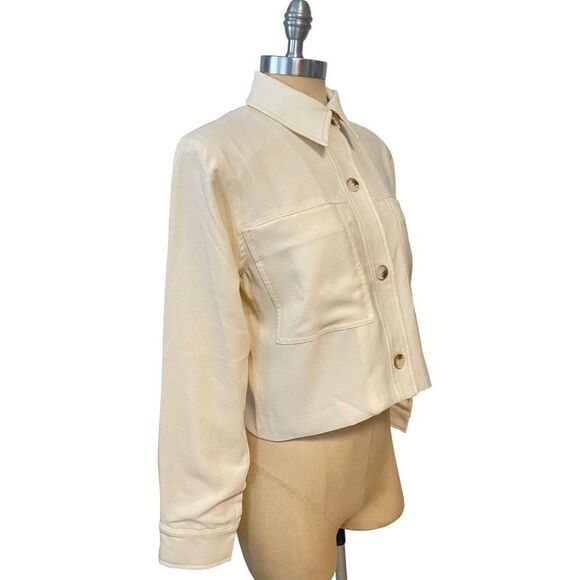 all:row Cream Big Pocket Boxy Jacket NWOT Small - Picture 2 of 4